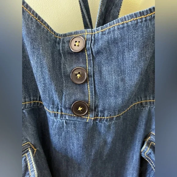 eShakti Dark Blue Denim Overall Dress - Picture 5 of 10